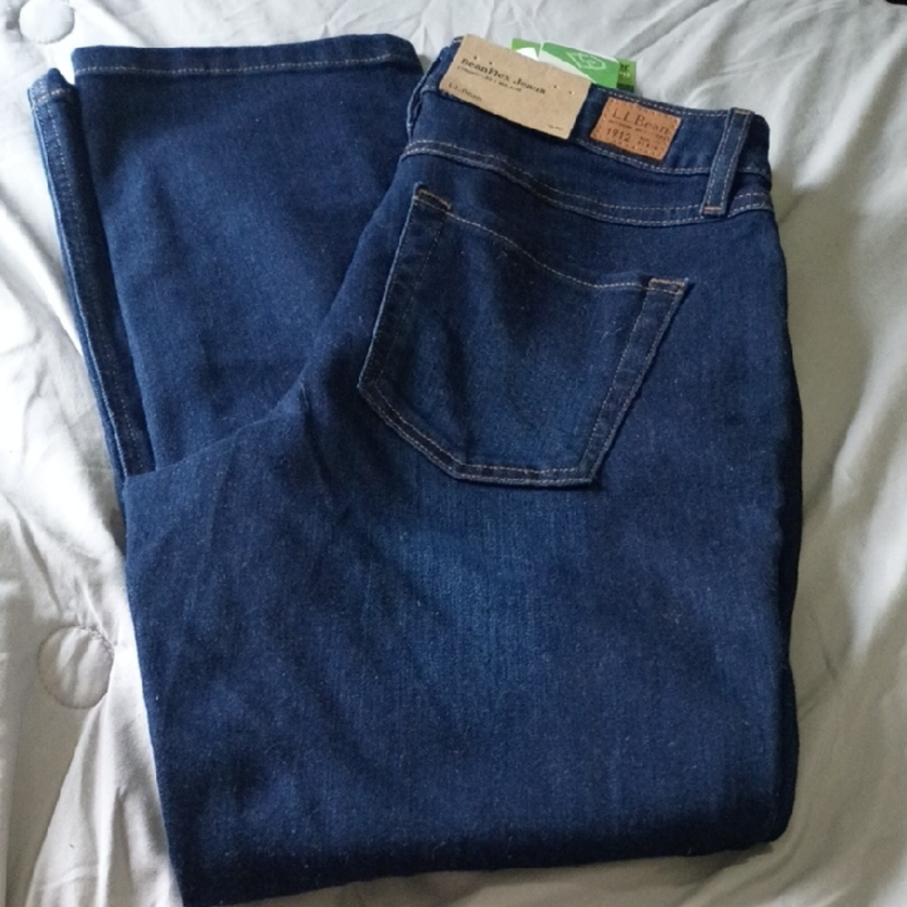 L.L. Bean Women's Straight Leg Jeans - Dark Blue